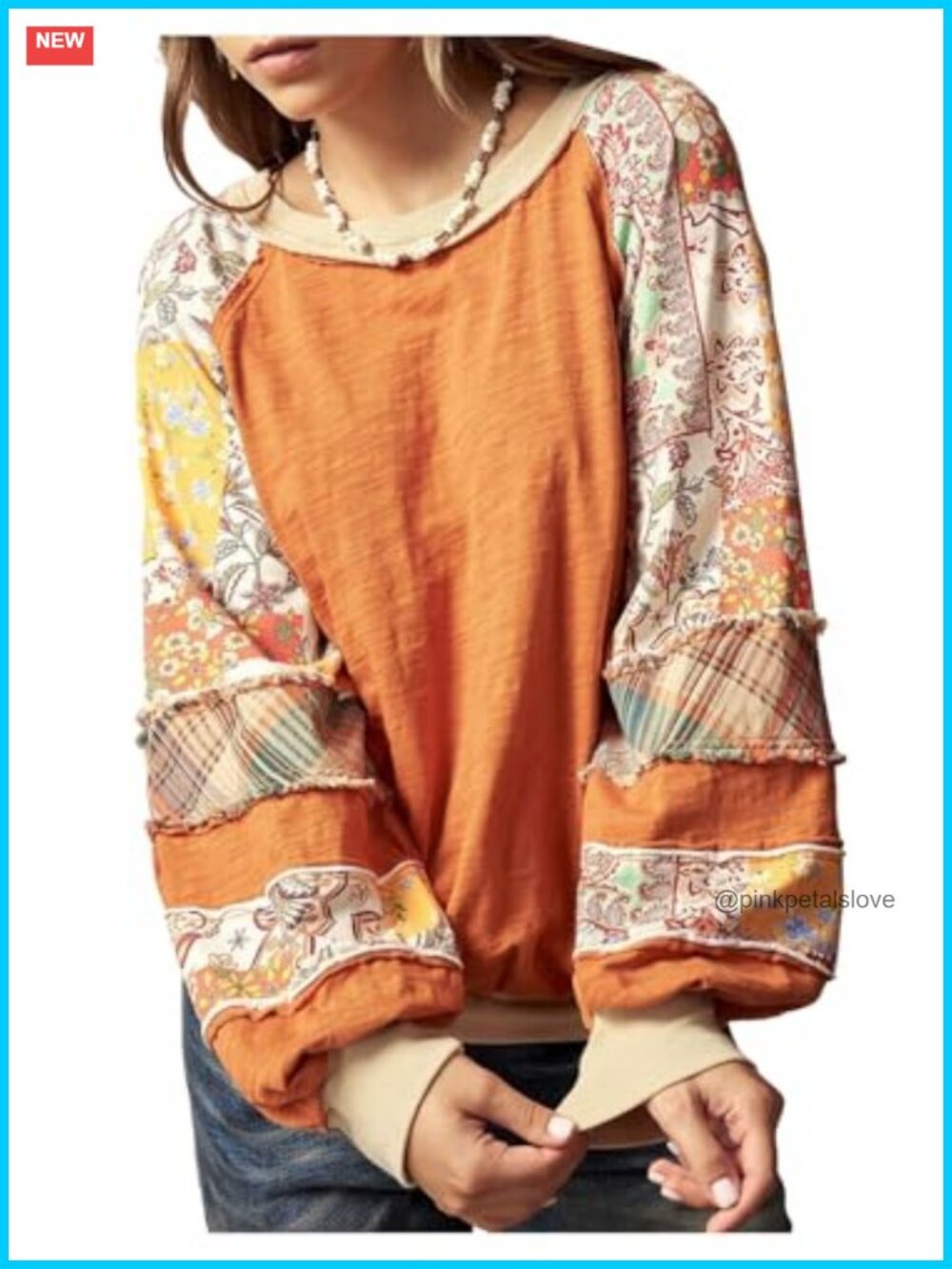 Oversized Sweatshirt Crewneck Drop Shoulder Long Sleeve Casual Top